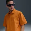 Nike Men's Club Short-sleeve Button-down Shirt In Orange