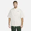 Nike Club Venice Short Sleeve Drawstring Hem Cotton Button-up Shirt In White