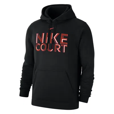 Nike Men's Club Tennis Fleece Pullover Hoodie In Black