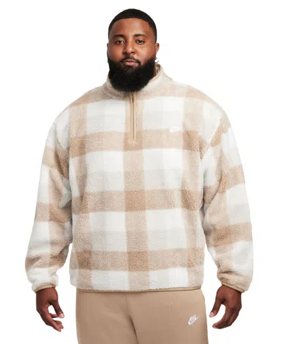 Nike Club Winterized Half Zip Relaxed Fit Sweatshirt In Multi