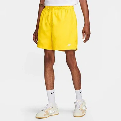 Nike Club Flow Drawstring Twill Shorts In White/lightning