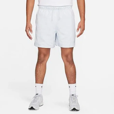 Nike Men's Club Woven 6" Flow Shorts In Pure Platinum/white