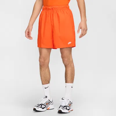 Nike Men's Club Woven Flow Shorts In Orange