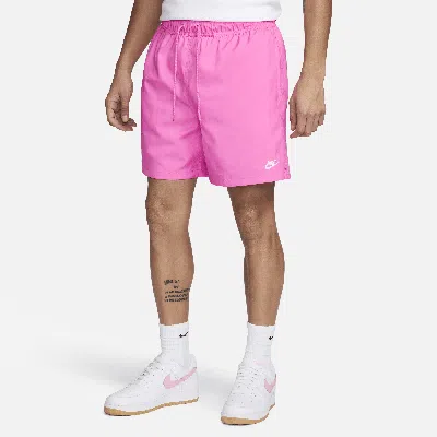 Nike Club Flow Drawstring Twill Shorts In Pink/white