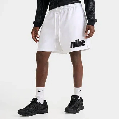 Nike Men's Club Woven Flow Shorts In White/black