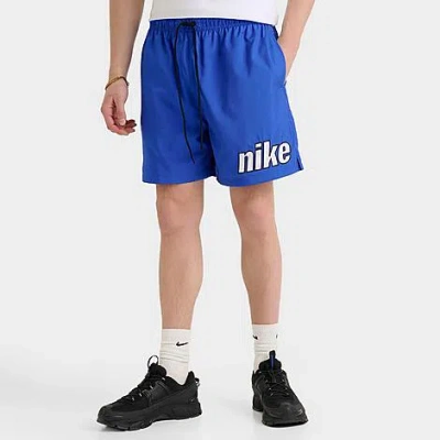 Nike Men's Club Woven Flow Shorts In Game Royal/white