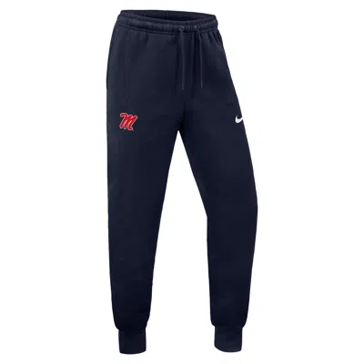 Nike Men's College Club (university Of Mississippi) Fleece Jogger Pants In Blue