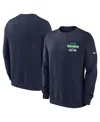 Nike Men's College Navy Seattle Seahawks Primetime Club Fleece Pullover Sweatshirt In Blue