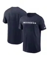 Nike Men's College Navy Seattle Seahawks Wordmark Legend Performance T-shirt In Blue
