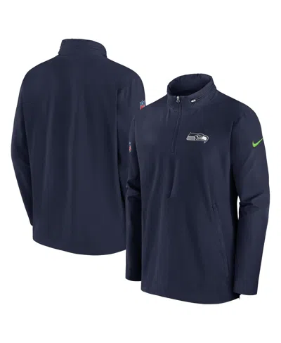 Nike Men's College Navy Seattle Seahawks Sideline Coach Half-zip Jacket