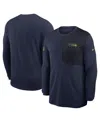 Nike College Navy Seattle Seahawks Sideline Coach Uv Performance Long Sleeve T-shirt In Blue