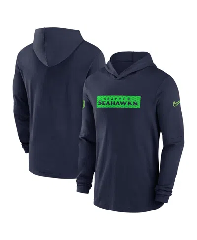 Nike Men's College Navy Seattle Seahawks Sideline Hoodie Performance Long Sleeve T-shirt