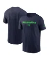 Nike College Navy Seattle Seahawks Sideline Performance T-shirt In Blue