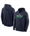 Nike Men's College Navy Seattle Seahawks Toss Sweep Performance Pullover Hoodie In Blue