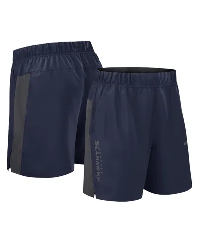 Nike Men's College Navy Seattle Seahawks Woven Victory Performance Shorts In Blue
