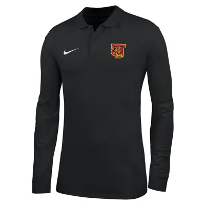 Nike Men's College (tuskegee University) Dri-fit Long-sleeve Polo In Black