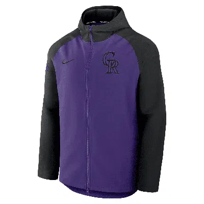 Nike Men's Colorado Rockies Authentic Collection Menâs  Therma Mlb Full-zip Jacket In Purple