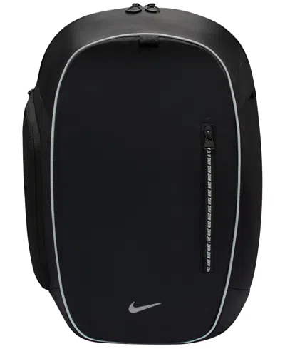 Nike Men's Commute Zippered Travel Backpack In Black,reflect Silver