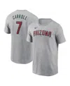 Nike Men's Corbin Carroll Heather Gray Arizona Diamondbacks Fuse Name Number T-shirt In Gray
