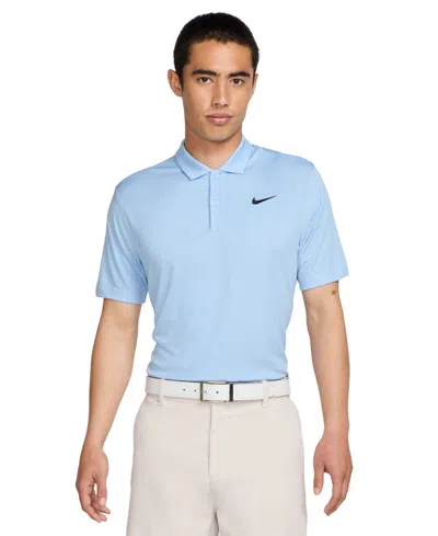Nike Men's Core Dri-fit Classic-fit Dot-print Golf Polo Shirt In Pychbl,bla