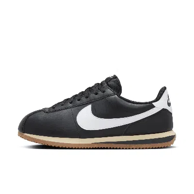 Nike Men's Cortez Leather Shoes In Black