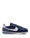 Nike Men's Cortez Basic Nylon Casual Sneakers From Finish Line In Navy/white