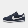 Nike Men's Cortez Basic Nylon Casual Sneakers From Finish Line In Midnight Navy/white