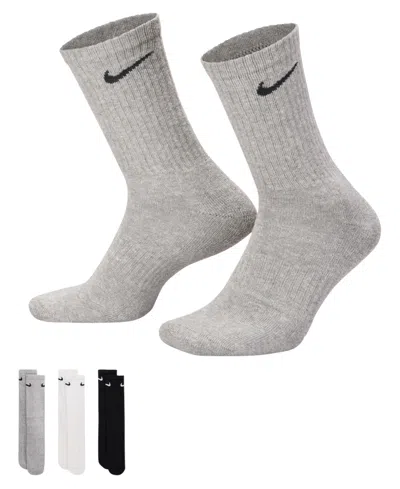 Nike Men's Cotton Crew Socks 6-pack In Silver