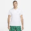 Nike Court Men's Advantage Dri-fit Colorblocked Tennis Polo Shirt In White