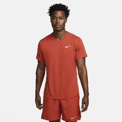 Nike Men's Court Dri-fit Victory Tennis Top In Orange