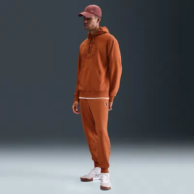 Nike Men's Court Heritage Dri-fit Fleece Tennis Jogger Pants In Brown
