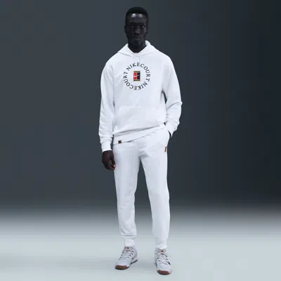 Nike Men's Court Heritage Dri-fit Fleece Tennis Jogger Pants In White