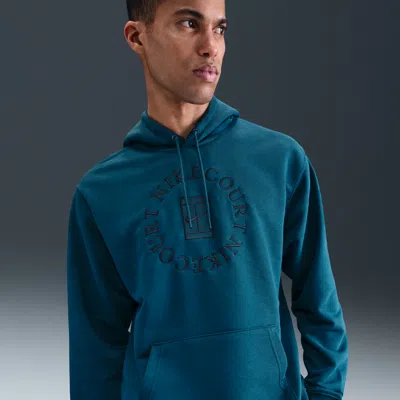 Nike Men's Court Heritage Dri-fit French Terry Tennis Pullover Hoodie In Blue
