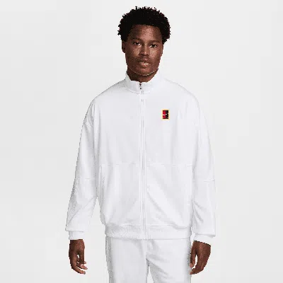Nike Heritage Logo-patch Zip-up Sweater In White
