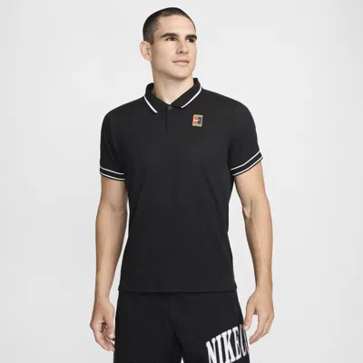 Nike Men's Court Heritage Tennis Polo In Black