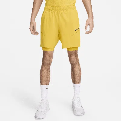 Nike Men's Court Slam Dri-fit Tennis Shorts In Yellow