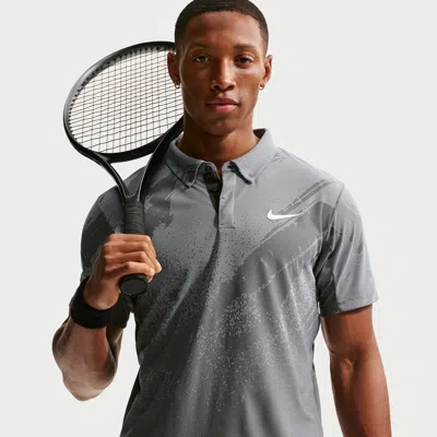 Nike Men's Court Slam Dri-fit Adv Tennis Polo In Gray