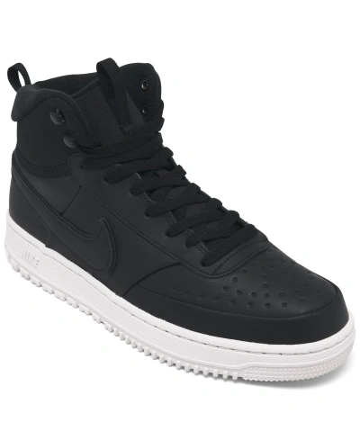 Nike Men's Court Vision Mid Winter Sneakers From Finish Line In Black