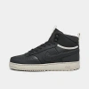 Nike Men's Court Vision Mid Winter Sneaker Boots From Finish Line In Dark Smoke Grey/light Bone/dark Smoke Grey