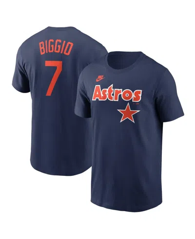 Nike Men's Craig Biggio Navy Houston Astros Cooperstown Collection Fuse Name Number T-shirt