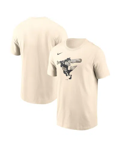 NIKE MEN'S CREAM BALTIMORE ORIOLES CAMO LOGO T-SHIRT