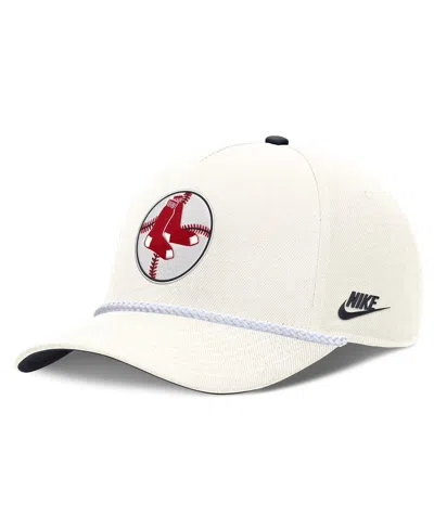 Nike Men's Cream Boston Red Sox Cooperstown Rise Adjustable Hat In White