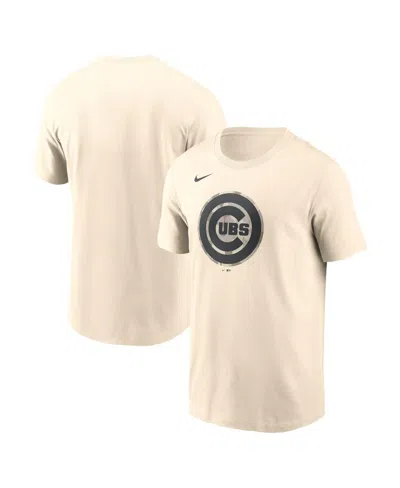 NIKE MEN'S CREAM CHICAGO CUBS CAMO LOGO T-SHIRT