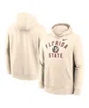 Nike Men's Cream Florida State Seminoles Arch Logo Pullover Hoodie In Cream