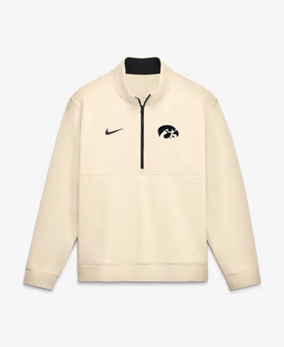 Nike Men's Cream Iowa Hawkeyes Primetime Club Fleece Half-zip Pullover Sweatshirt In Neutral