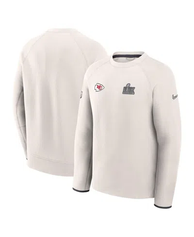 Nike Men's Cream Kansas City Chiefs Super Bowl Lix Opening Night Tech Fleece Pullover Sweatshirt