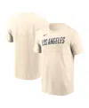 Nike Men's Cream Los Angeles Dodgers 2024 City Connect Wordmark T-shirt In Cream