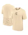 Nike Cream Michigan State Spartans Primary Statement Two-hit Performance T-shirt In Neutral
