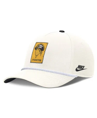 Nike Men's Cream Pittsburgh Pirates Cooperstown Rise Adjustable Hat In White