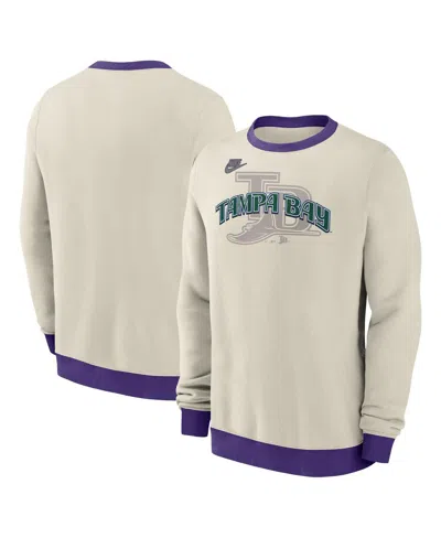 Nike Men's Cream Tampa Bay Rays Cooperstown Collection Fleece Pullover Sweatshirt